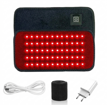NordCura™ Rödljusterapi bälte med 60 infraröda LED-dioder för smärtlindring och muskelåterhämtning – flexibel dyna med USB-laddning och justerbar rem