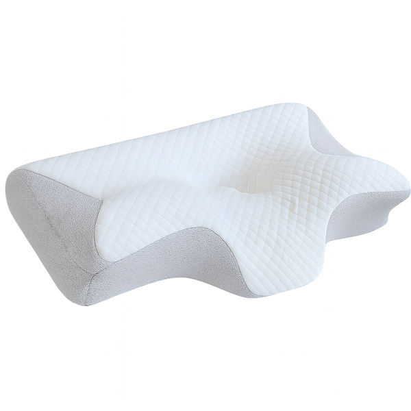Ortopedisk memory foam kudde som stödjer nacke och huvud för att lindra stel nacke, förbättra blodflödet och minska muskelspänningar.