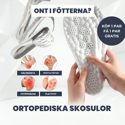 FootRelief™ ortopediska skoinlägg mot hälsmärta, trötta fötter, fotproblem och plattfot – passar alla skor