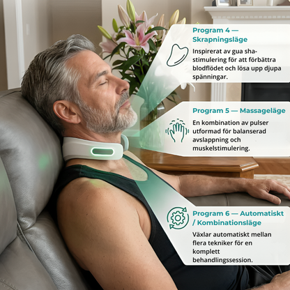 NeuroRelax Pro 2.0 – elektrisk nackmassager med EMS 3.0-teknologi och inbyggd rödljusbehandling för djup muskelstimulering och nacksmärta