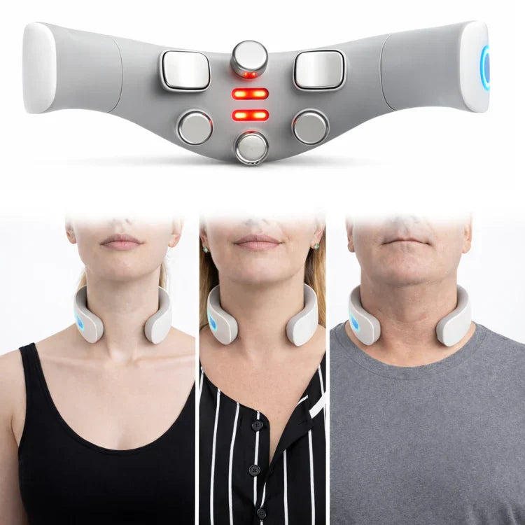 NeuroRelax Pro 2.0 – elektrisk nackmassager med EMS 3.0-teknologi och inbyggd rödljusbehandling för djup muskelstimulering och nacksmärta