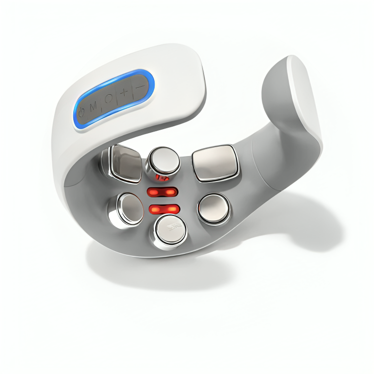 NeuroRelax Pro 2.0 – elektrisk nackmassager med EMS 3.0-teknologi och inbyggd rödljusbehandling för djup muskelstimulering och nacksmärta