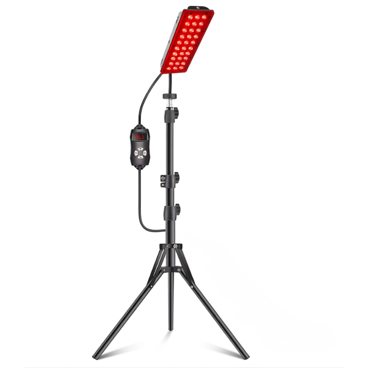 rödljusterapi lampa med justerbart stativ och digital kontroller – infraröd LED-lampa för återhämtning, hudvård och smärtlindring hemma