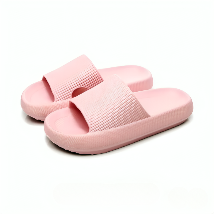 Ergonomiska tofflor med stöddämpande EVA-sula i rosa – mjuka hemmtofflor med halkfri undersida för inomhus och utomhus